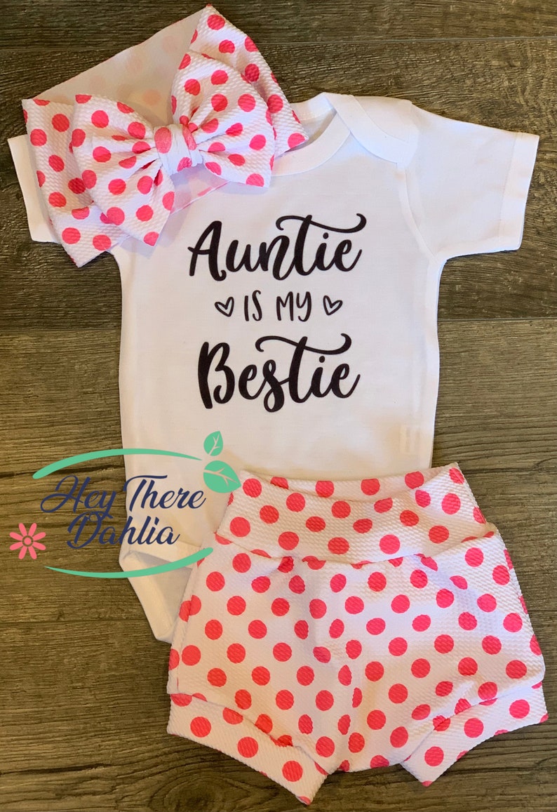 Auntie is my Bestie Baby Outfit Auntie Baby Girl Outfit Etsy
