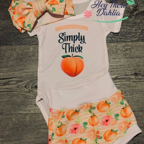 Simply Thick Baby Outfit Peaches Baby Girl Outfit Baby Etsy