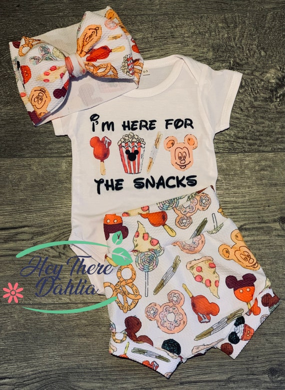 Disney Snacks Baby Outfit Disney Baby Girl Outfit Baby - Etsy