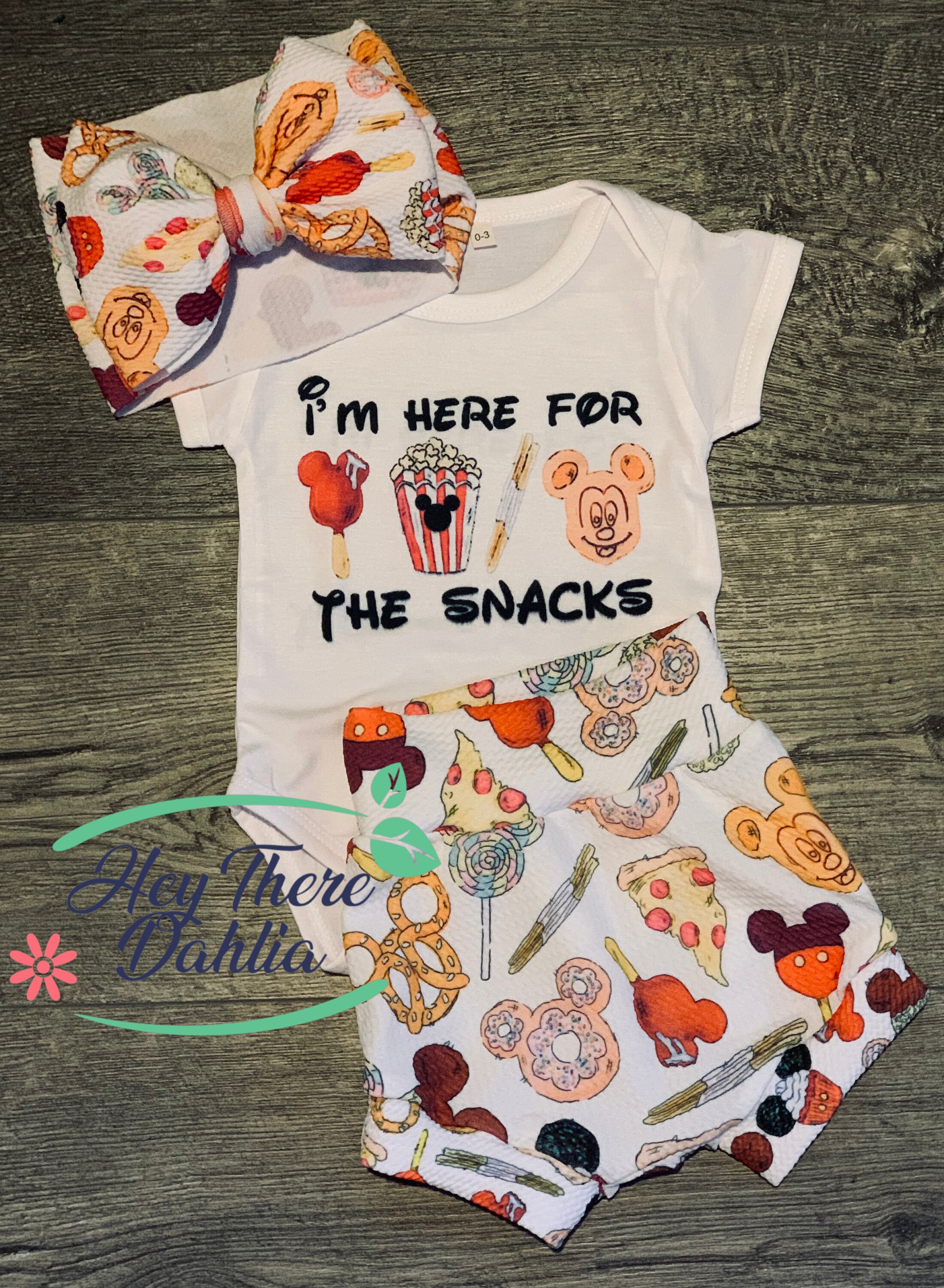 Disney Snacks Baby Outfit, Disney Baby Girl Outfit, Baby Clothes, New…