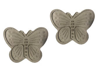 Butterfly Stepping Stones: Cement Garden Art (Set of 2)