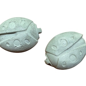 Cement Ladybug Garden Stones: Outdoor/Indoor Decor (Set of 2)