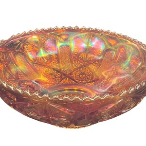 Imperial Marigold Carnival Glass Bowl, Elegant Glass Decor, Marigold Carnival Glass, Unique Glass Bowls, Marigold Kitchen Decor, Glass Bowls