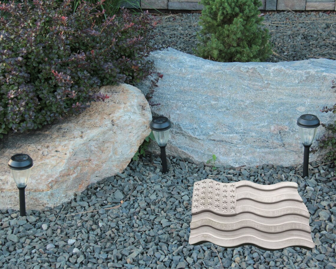 Stepping Flags American Flag Garden Stone-stepping Stone-american Decor-garden Decor ...
