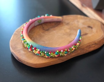 Kids rainbow hearts headband