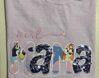 Camiseta Girl Mama bluey, regalo para mamá, sudadera linda para mamá, regalo del Día de la Madre, regalo para mamá primeriza, sudadera cómoda para mamá, conjunto para la vida de mamá