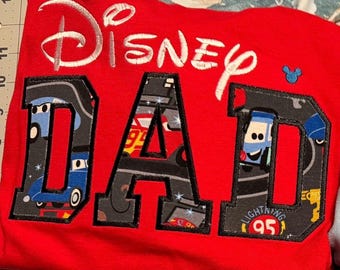 Custom Mouse Dad Shirt, Embroidered DAD Sweatshirt, Mouse Inspired Dad Shirt, Character Applique Crewneck, Gift for Dad