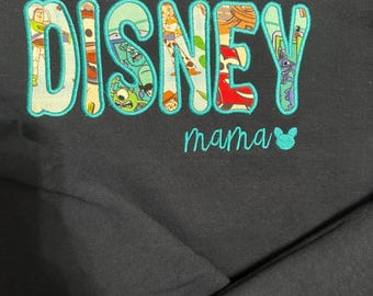 Custom Mouse Mama Shirt, Mouse Inspired Embroidered Sweatshirt, Fireworks Applique Mom Crewneck, Magical Family Trip Shirt, Mama Gift