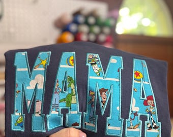 Toy Story Mama Sweatshirt, Custom Embroidered Mama Shirt, Applique Mama Crewneck, Disney Inspired Mom Shirt