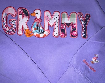Embroidered Grammy Goose Appliqué Shirt | Personalized Comfort Colors® Floral Goose Sweatshirt | Custom Mom Gift