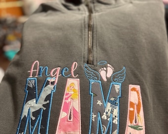 Angel Mama Sweatshirt | Choose Your Fabric MAMA Appliqué | Baby Loss Memorial Shirt | Pregnancy Loss Gift | Memorial Mama Crewneck