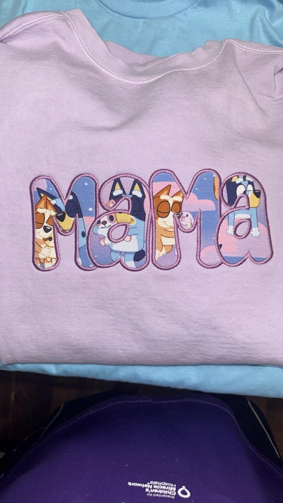 Blue Dog Mama Shirt, Gift for Mom, Cute Mama Sweatshirt, Mother’s Day Gift, New Mom Gift, Cozy Mama Crewneck, Little Sleepies