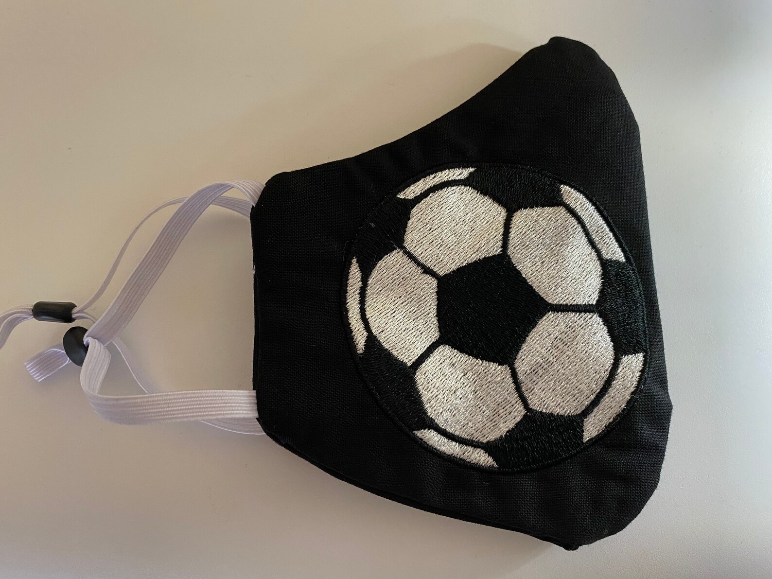 Soccer ball Embroidered face mask Etsy