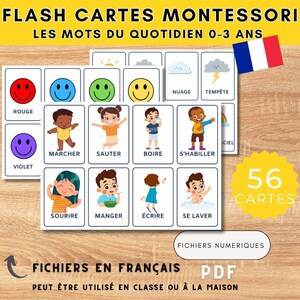 Montessori-Lernkarten | Frühes Lernen für Kinder | Daily Words, digitaler Download | Unterhaltsame Bildung
