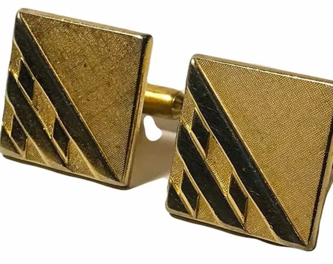Vintage Gold-tone Cufflinks Mid Century