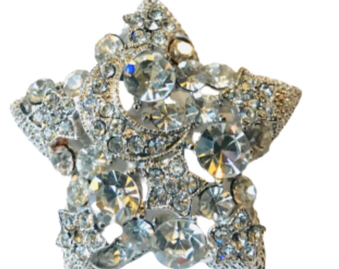 Rock Star Pin Vintage 1980s Bling Great Lapel Pin or Brooch Great Gift