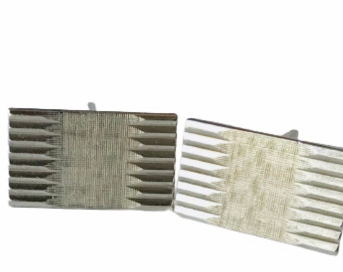 Vintage Retro Swing Fashion Silver-tone Cufflinks Mid Century Modern Minimalist