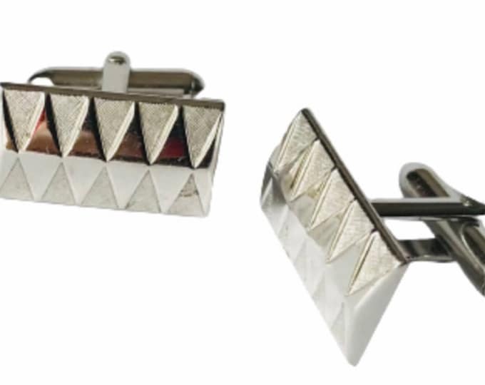 Silver Tone Mid Century Modern Modernest Cufflinks Get Your Retro Atomic Style Here  Gift for Grad and Gift for Dad