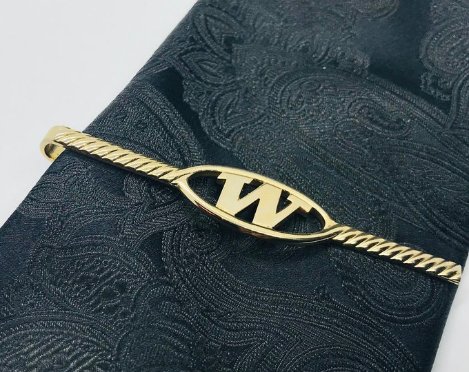 Fetching Gold-tone Monogram “W” Tie Clip