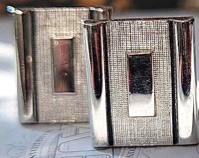 Must Have Vintage Cufflinks, Handsome Elegant Rectangular Retro Cufflinks, Florentine Business Best to Red Carpet, Groom Attire Prom Swag
