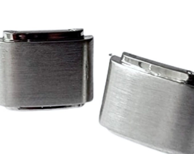 Silvertone Squares Mid Century Modern Minimalist Cufflinks, Smart Pair of Vintage Cuff Links, Gift for Friend, Meaningful Groom Gift