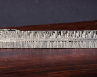 Silvertone Mid Century Tie Clip: Florentine Finish Accessory