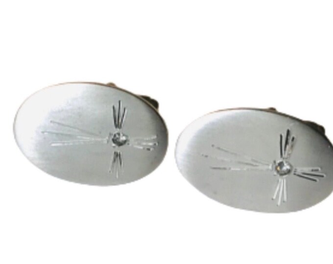 Mid Century Modern Minimalist Sterling Silver Vintage Cufflinks Perfect Gift