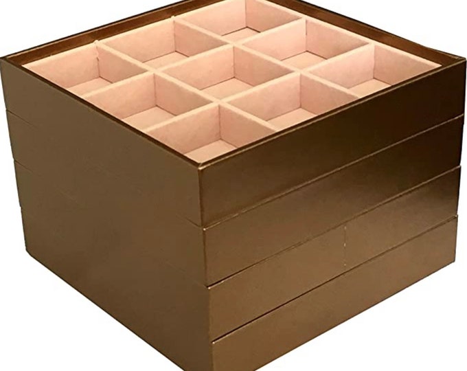 Stackable Jewelry Case, Keep Your Treasures Flawless and Organized in this Compact Square Case