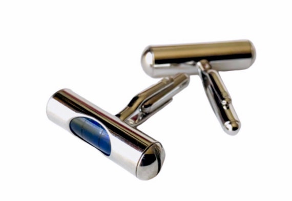 Vintage Silvertone Level Cufflinks: Working Novel… - image 2