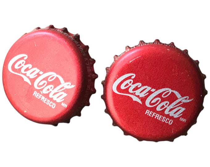 Pre-owned Vintage Style Refresco Coca Cola Cufflinks, Red Bottle Caps with Coca Cola Trademark Logo in White Font, Coca Cola Enthusiast Gift