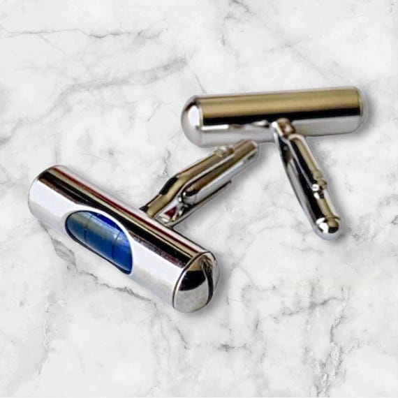 Vintage Silvertone Level Cufflinks: Working Novel… - image 9