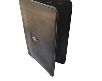 Preowned Davidoff Passport Cover, Classic Passport Wallet, Fine Soft Black Leather Wallet, Letter D, Vintage Luxury Brand Passport Carrier