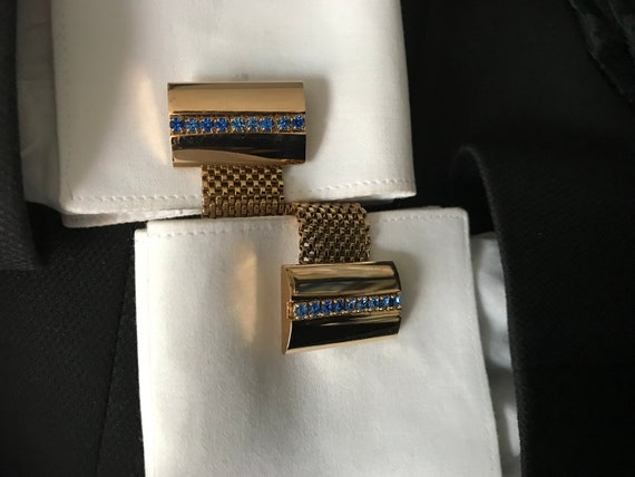 Midcentury Modern, Gold-tone Rectangular Wrap Cuf… - image 6