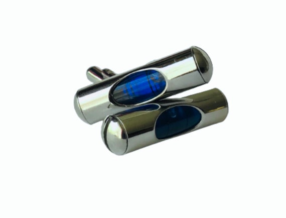 Vintage Silvertone Level Cufflinks: Working Novel… - image 4