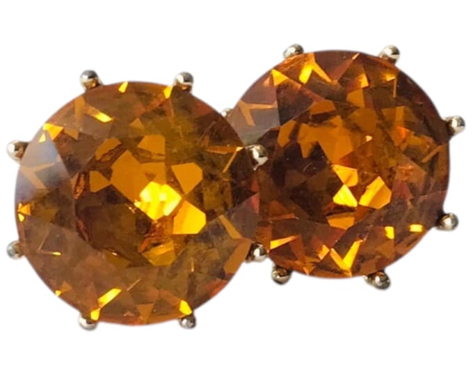 Vintage Cuff Links: Old Hollywood Gatsby Charm Retro Glam Fashion, Mid Century Groom Swag, Holiday or Gift, Harvest Golden Color Cuff Links