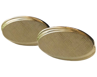Minimalist MidCentury Classic Vintage Cufflinks, Elegant Gold-Tone Ovals, Florentine Finish, Formalwear Finishing Touch, Handsome Groom Gift