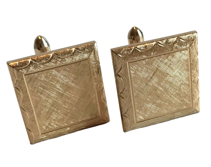 Classy Vintage Cufflinks, Square Gold-tone Florentine Finish Cufflinks, Retro  Classics for the Well Dressed, Tuxedo Accessory, Minimalist