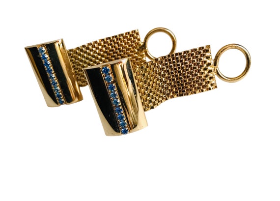 Midcentury Modern, Gold-tone Rectangular Wrap Cuf… - image 3