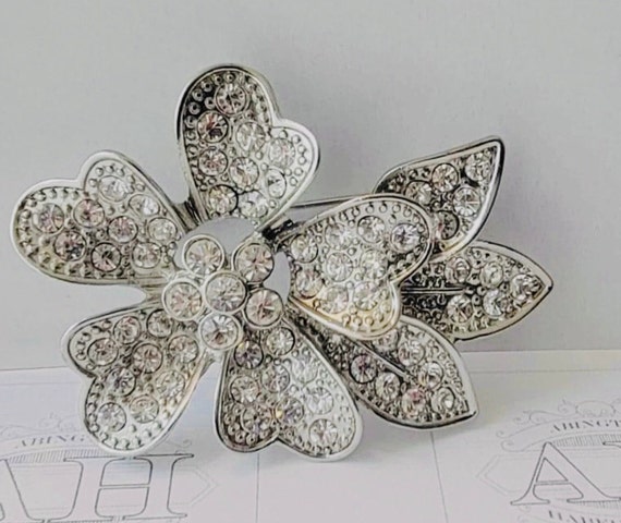 Vintage Floral Brooch Pin, Something Old Somethin… - image 5