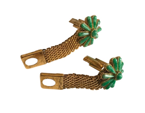 Floral Vintage Cufflinks, Groovy Green Happy Flow… - image 7