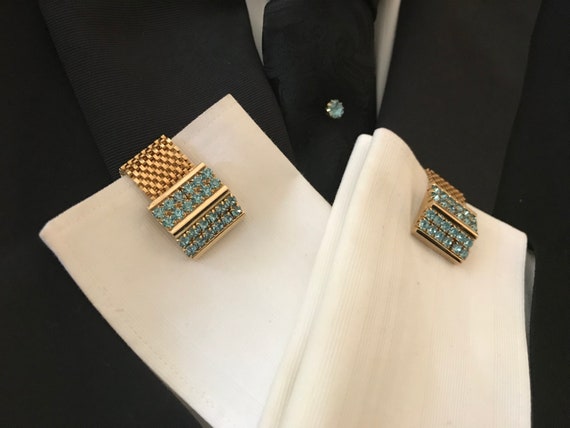 Gorgeous Vintage Cufflink Tie Pin Set Royal Court… - image 6