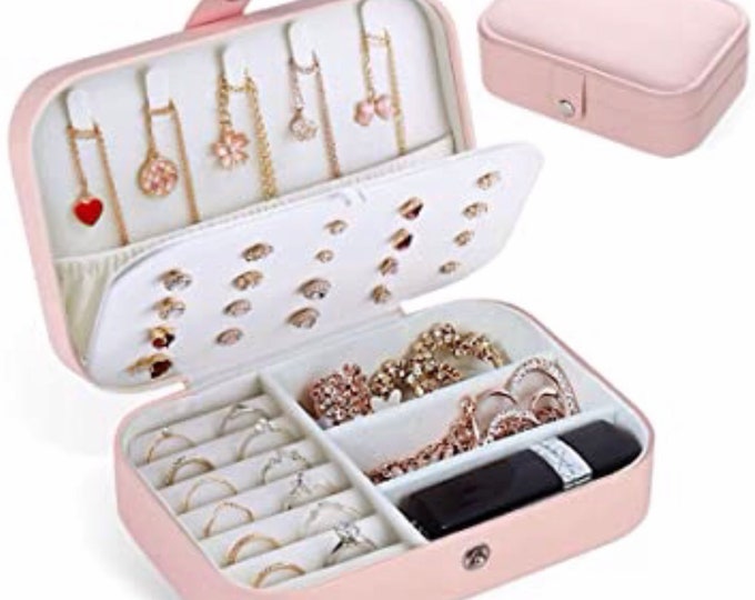 Compact Jewelry Organizer Case, Keep Treasures Protected Organized, Small Case Great for Travel