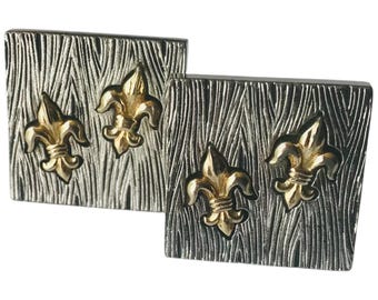 Vintage Fleur De Lis Cufflinks: Gold-Tone French Nobility Symbol