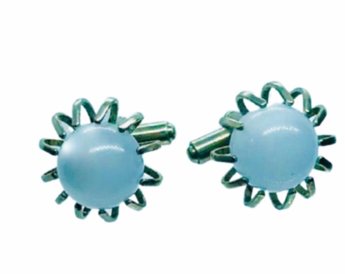 Vintage Silver-tone  and Moonstone Cufflinks