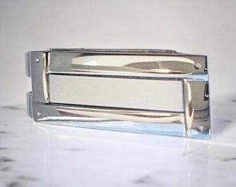Vintage Money Clip, Silvertone Money Holder, Keep Your Dollars Together Big City Style, Coolest Gift! Bachelor, Graduation, Groom Gift