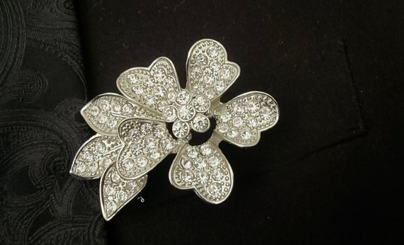 Vintage Floral Brooch Pin, Something Old Somethin… - image 2
