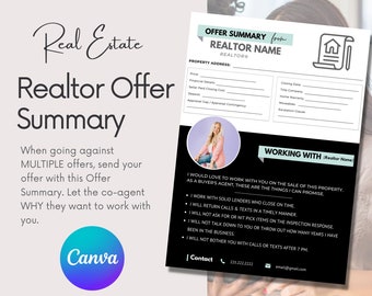 Real Estate, Offer Letter, Transaction Coordinator, Template, Canva, Realtor, Agent