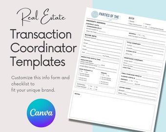 Bienes Raíces / Registro de transacciones / Comprador / Coordinador de transacciones / CANVA / Formulario / Correo electrónico / Plantilla