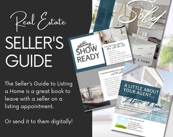 Seller Guide, Real Estate, Marketing, Canva, Realtor, Agent, Listing Appointment Book