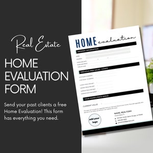 Home Evaluation Form | Real Estate | Canva | Transaction Coordinator | Realtor | Client